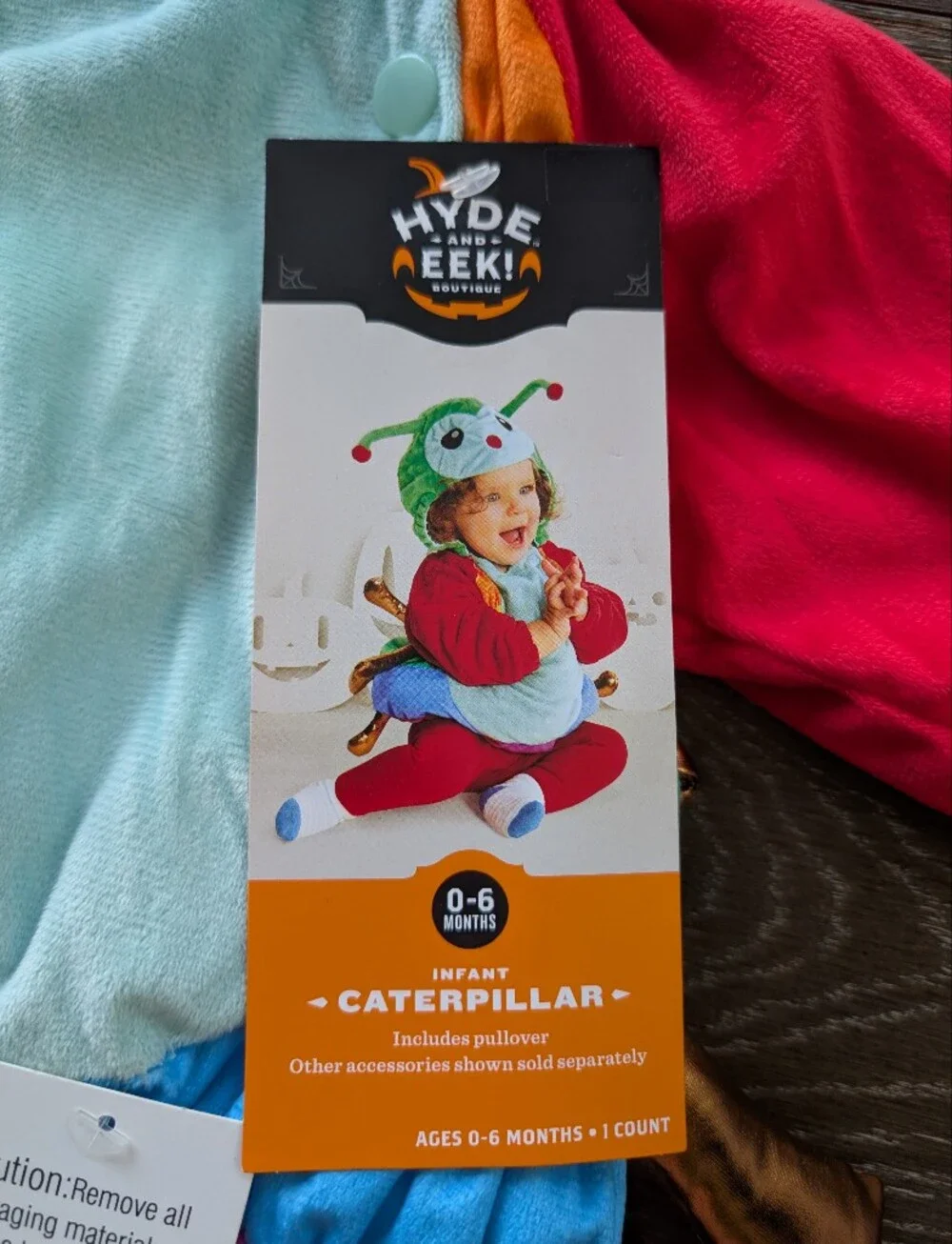 NWT Hyde and EEK Boutique Caterpillar Halloween Costume Pullover Top 0-6 Months
